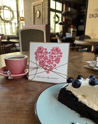 Wyjątkowa ręcznie robiona kartka prezent na walentynki, walentynkowa - walent, sorte