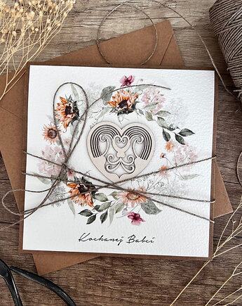 Wyjątkowy prezent dla babci - laurka - kartka na dzień babci ręcznie robiona, sorte