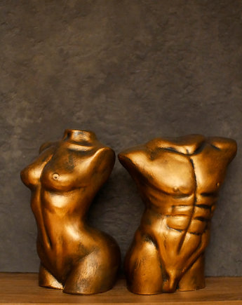 2 duże rzeźby z gipsu 14 cm, kobieta i mężczyzna, JBJart Justyna Jaszke