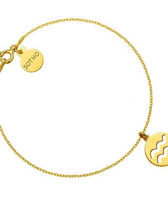 Złota bransoletka z zodiakiem Wodnika, SOTHO