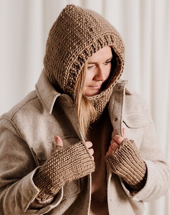 Wełniany kaptur PERUVIAN WOOLY balaclava toffi, sploteka