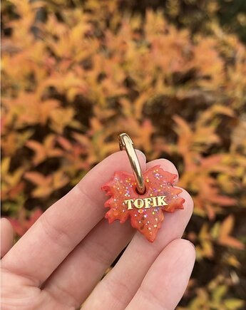 Zawieszka listek z imieniem zwierzaka, Mintique