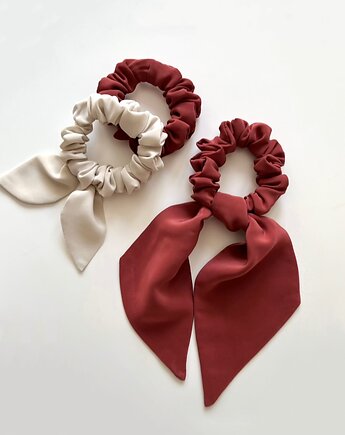 Bordowo-cegiełkowa Scrunchie Wilma z odwiązywaną szarfą, Volie Line