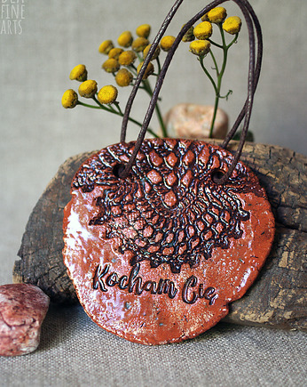 Kocham Cię - rustykalny dekor ceramiczny, zawieszka, Bea Fine Arts