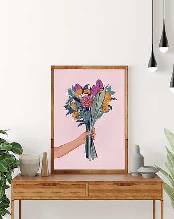 Plakat "Kwiaty" wydruk, Kioko Illustration