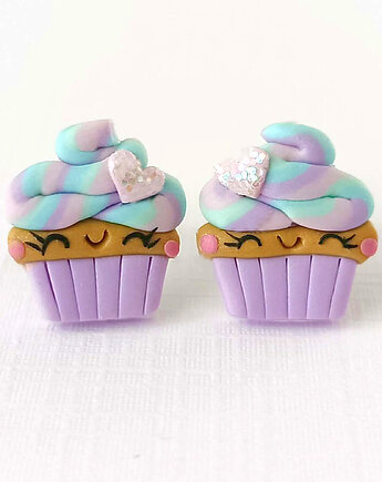 Kolczyki fioletowe babeczki, OMIFIMO