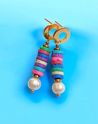 Kolczyki SUMMER COLLECTION : sztyfty kółka, kaktusia