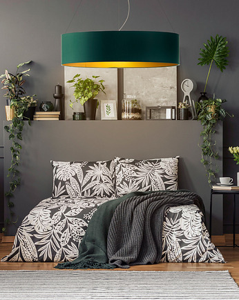 Lampa wisząca z z dużym abażurem PORTO GOLD fi - 80 cm, LYSNE