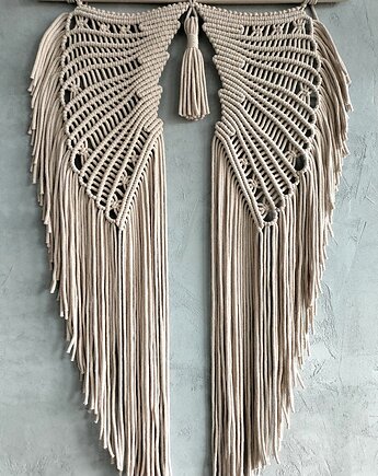 Makrama Ścienna Skrzydła Anielskie SERAPHINA 60 na Prezent 60x100 cm, Pracownia Wardin