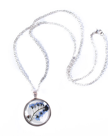 Okrągły naszyjnik z niezapominajkami., So Jewelry