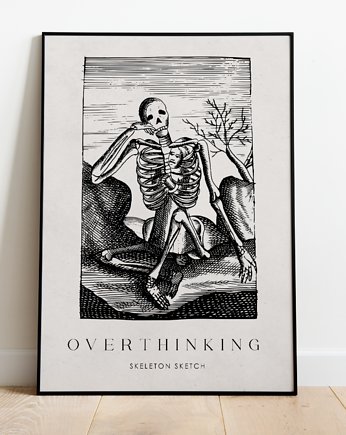 Plakat Vintage Retro OVERTHINKING, Storelia