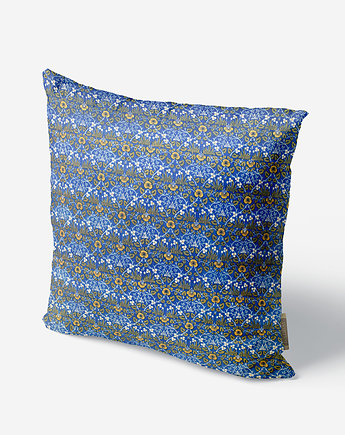 Granatowa poduszka dekoracyjna -  Świetlik - William Morris, ASARTEM