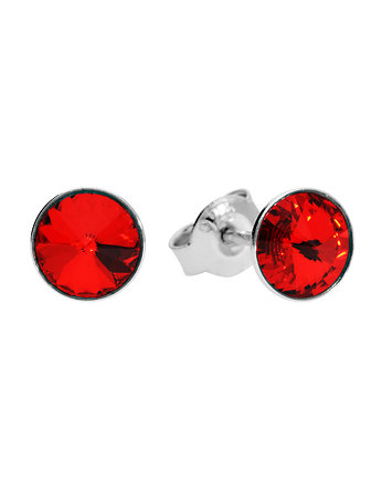 Małe kolczyki sztyfty czerwone oczka Swarovski, KOM Biżuteria