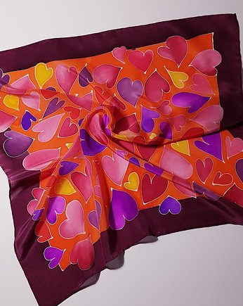 Gawroszka jedwabna, ręcznie malowana, jedwabie agaty