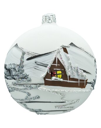 Bombka okrągła Zimowa Kraina: biała, Syn Bombkarza