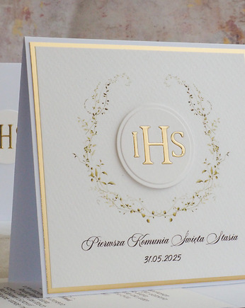 Kartka na komunię z ozdobną kopertą, 96b, Anna Art and Crafts