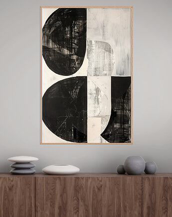 Geometria natury - Plakat, druk - Minimalizm, Boho, Loft #100, Black Sapphire Art