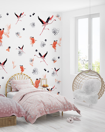 Tapeta dla dzieci Flamingi ( Crimson Birds 2 ), HUMPTY DUMPTY ROOM DECORATION