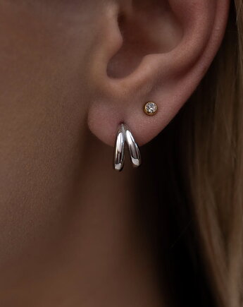 Piękne srebrne kolczyki ze stali szlachetnej, Paraiso