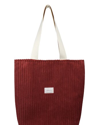 Puszysta sztruksowa torba  kolor ceglany (made in Poland), Radecka indywidualnie