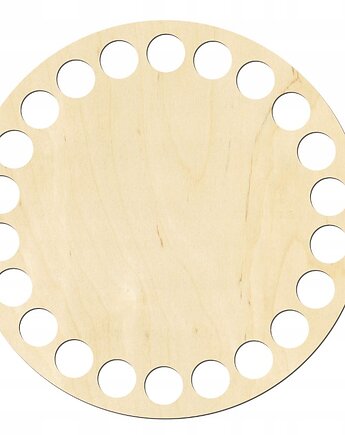 Baza do Koszyka DNO Spód Torebki Drewniany do Makramy Koło Okrąg 10cm 6mm, smxdsgn