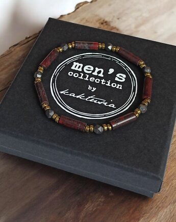 ANTYSTRESOWA, POPRAWIAJĄCA NASTRÓJ : delikatna bransoletka : jaspis, hematyt, kaktusia