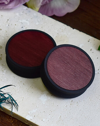 Tunele do uszu 10-100mm / wypełnienie z drewna / ciemna wiśnia, Spirit Of Copper