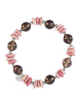 Bransoletka z pudrowo brązowych kamieni II - Wersja Srebrna, Kulka Bransoletki