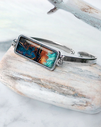 NOWOCZESNA bransoleta ze stali szlachetnej "Baltic marble", Chodelska Art Studio