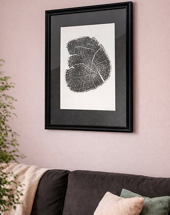 Unikatowy Obraz Botaniczny w Ramie 30x40cm. Monotypia Plaster Drzewa, Kuźnia Obrazów