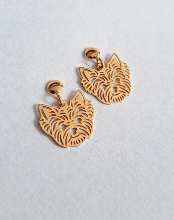 Kolczyki pozłacane Pieski yorki , Czaki Bransoletki