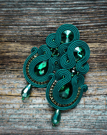 Szmaragdowe - kolczyki sutasz, Mró Soutache