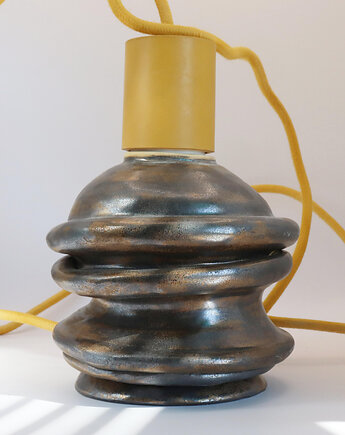 Lampa wisząca ceramiczna Dzwonek czarno biała, Ceramika Nastawka