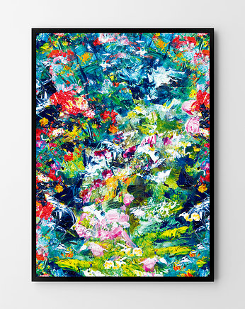 Plakat Abstrakcja zielone maziaje, HOG STUDIO