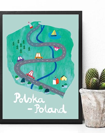 Plakat Polska Mapa, OKAZJE - Prezenty na 18 dla syna