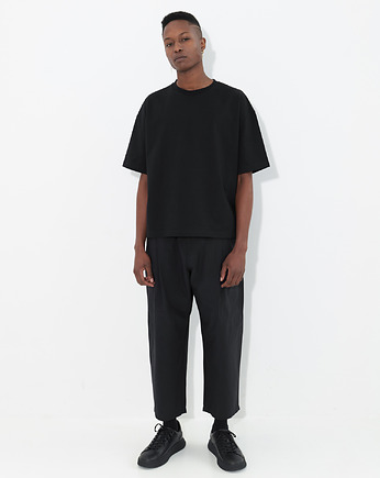 Krótki t-shirt oversize - bawełna organiczna, mag concept store