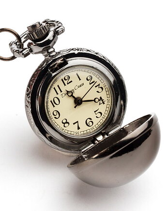 KULECZKA I (BLACK) - zegarek kwarcowy na łańcuszku, DROBINY CZASU