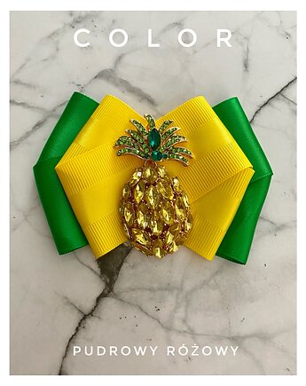 Kolekcja COLOR Brosza z Ananasem z kryształów, Pudrowy Różowy