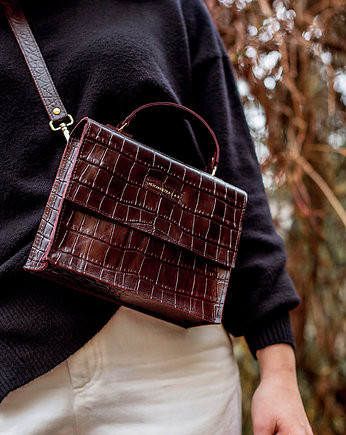 Kuferek Trunkette Croco Dark Cherry, Alicja Getka LAB
