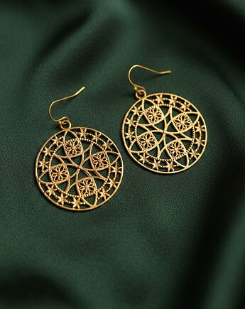 Kolczyki z mosiądzu Haniya indyjska biżuteria dekorowana, SempreArte