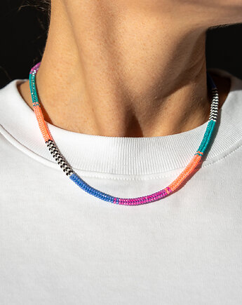 Kolorowy, ręcznie tkany naszyjnik Miyuki, blackdragonfly