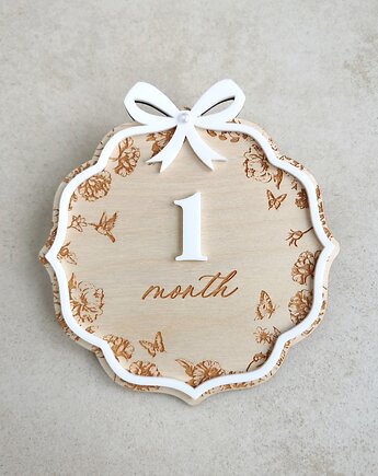 Tabliczka do zdjęć dla noworodka, tabliczka z miesiącami, pierwszy rok, ONAiON