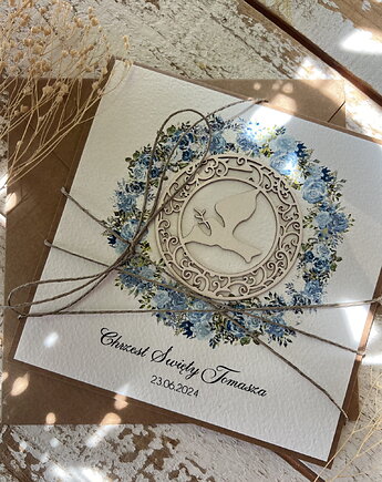 Oryginalna kartka z personalizacją na chrzest dla chłopca - pomysł na persona, sorte