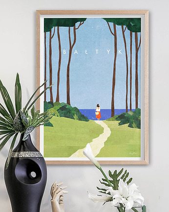 Plakat Morze Bałtyckie - na plażę, minimalmill