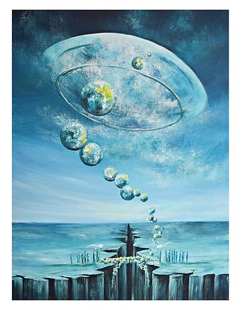 Pojednanie, surrealizm, oryginalny plakat reprodukcja obrazu, Galeriai