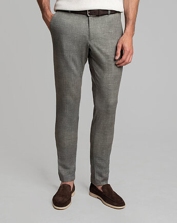 Spodnie do zestawu lumarzo zielony slim fit, BORGIO