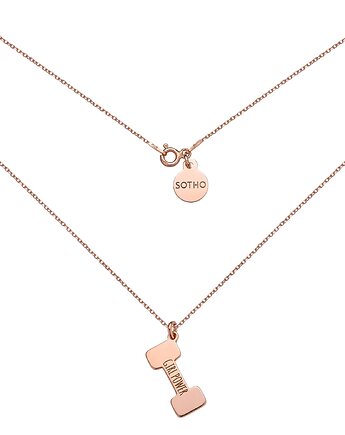 Naszyjnik z różowego złota ciężarek GIRL POWER, SOTHO