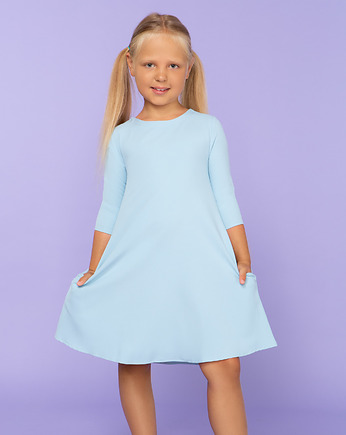 Sukienka trapezowa, model 24, jasnoniebieski, TESSITA