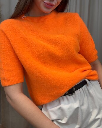 Sweter alpaka krótki rękaw, SOLO moda