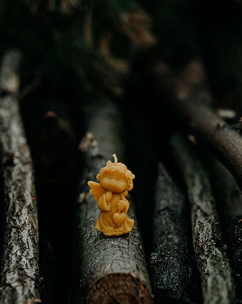 Świeca woskowa aniołek z sercem (6,5 cm), Wcinaj miód